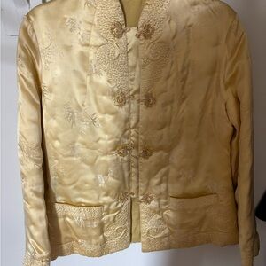 Elegant Cream Embroidered Women's Jacket